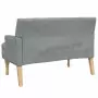 Panca con Cuscini Grigio Chiaro 113x64,5x75,5 cm in Tessuto