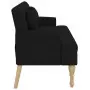 Panca con Cuscini Nera 113x64,5x75,5 cm in Tessuto