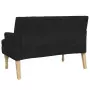 Panca con Cuscini Nera 113x64,5x75,5 cm in Tessuto