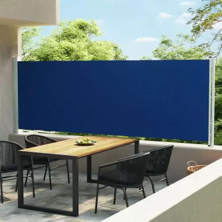 Tenda Laterale Retrattile per Patio 600x160 cm Blu