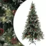 Albero di Natale con LED e Pigne Verde e Bianco 225 cm PVC e PE