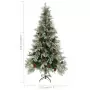 Albero di Natale con LED e Pigne Verde e Bianco 225 cm PVC e PE