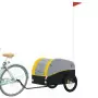 Rimorchio da Bici da Carico Nero e Giallo 45 kg in Ferro