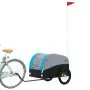 Rimorchio da Bici da Carico Nero e Blu 45 kg in Ferro