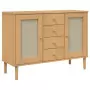 Credenza SENJA Marrone 112x40x80 cm in Legno Massello di Pino