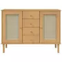 Credenza SENJA Marrone 112x40x80 cm in Legno Massello di Pino