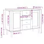 Credenza SENJA Aspetto Rattan Bianco 112x40x80 cm Massello Pino