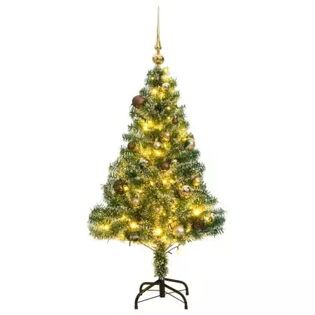 Albero Natale Artificiale 150 LED Palline e Neve Fioccata 150cm
