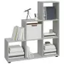 Libreria a Scala Grigio Cemento 107 cm in Legno Multistrato