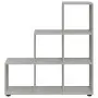 Libreria a Scala Grigio Cemento 107 cm in Legno Multistrato