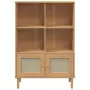 Credenza SENJA Aspetto Rattan Marrone 90x35x130 cm Legno Pino