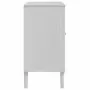 Credenza SENJA Aspetto Rattan Bianco 80x40x80 cm Massello Pino