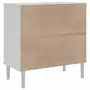 Credenza SENJA Aspetto Rattan Bianco 80x40x80 cm Massello Pino