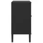 Credenza SENJA Aspetto Rattan Nero 80x40x80 cm Massello Pino