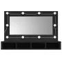 Mobile a Specchio con LED Nero 90x31,5x62 cm