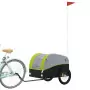 Rimorchio da Bici da Carico Nero e Verde 45 kg in Ferro