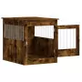 Gabbia Cani da Arredamento Rovere Fumo 64,5x80x71cm Multistrato