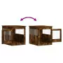 Gabbia Cani da Arredamento Rovere Fumo 64,5x80x71cm Multistrato