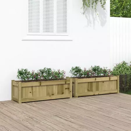 Fioriere da Giardino 2 pz in Legno di Pino Impregnato