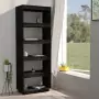 Libreria/Divisorio Nero 60x35x167 cm in Legno Massello di Pino