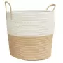 Cestino Portaoggetti Beige e Bianco Ø43x38 cm in Cotone