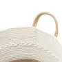 Cestino Portaoggetti Beige e Bianco Ø43x38 cm in Cotone