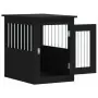 Gabbia Cani da Arredamento Nera 45x62x59cm Legno Multistrato