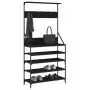 Appendiabiti con Porta Scarpe Nero 90x34x184 cm