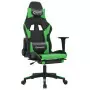 Sedia da Gaming Massaggio Poggiapiedi Nero e Verde Similpelle