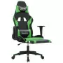 Sedia da Gaming Massaggio Poggiapiedi Nero e Verde Similpelle