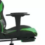 Sedia da Gaming Massaggio Poggiapiedi Nero e Verde Similpelle