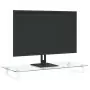 Supporto per Monitor Bianco 80x35x8cm Vetro Temperato e Metallo