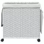 Cesto Portabiancheria con Ruote Bianco 60x35x60,5 cm Rattan