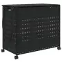 Cesto Portabiancheria con Ruote Nero 66x35x60 cm Rattan