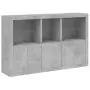 Credenza con Luci LED Grigio Cemento 162x37x100 cm