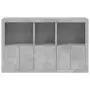 Credenza con Luci LED Grigio Cemento 162x37x100 cm