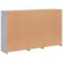 Credenza con Luci LED Grigio Cemento 162x37x100 cm