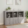 Credenza con Luci LED Grigio Sonoma 162x37x100 cm