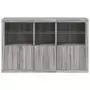 Credenza con Luci LED Grigio Sonoma 162x37x100 cm