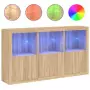 Credenza con Luci LED Rovere Sonoma 181,5x37x100 cm