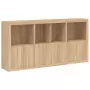 Credenza con Luci LED Rovere Sonoma 202x37x100 cm