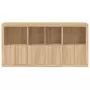 Credenza con Luci LED Rovere Sonoma 202x37x100 cm