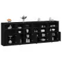 Credenza con Luci LED Nera 283x37x100 cm