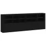 Credenza con Luci LED Nera 283x37x100 cm