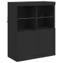 Credenza con Luci LED Nera 283x37x100 cm