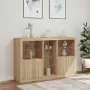 Credenza con Luci LED Rovere Sonoma 162x37x100 cm