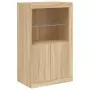 Credenza con Luci LED Rovere Sonoma 162x37x100 cm