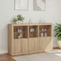 Credenza con Luci LED Rovere Sonoma 162x37x100 cm