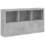 Credenza con Luci LED Grigio Cemento 181,5x37x100 cm