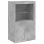 Credenza con Luci LED Grigio Cemento 181,5x37x100 cm